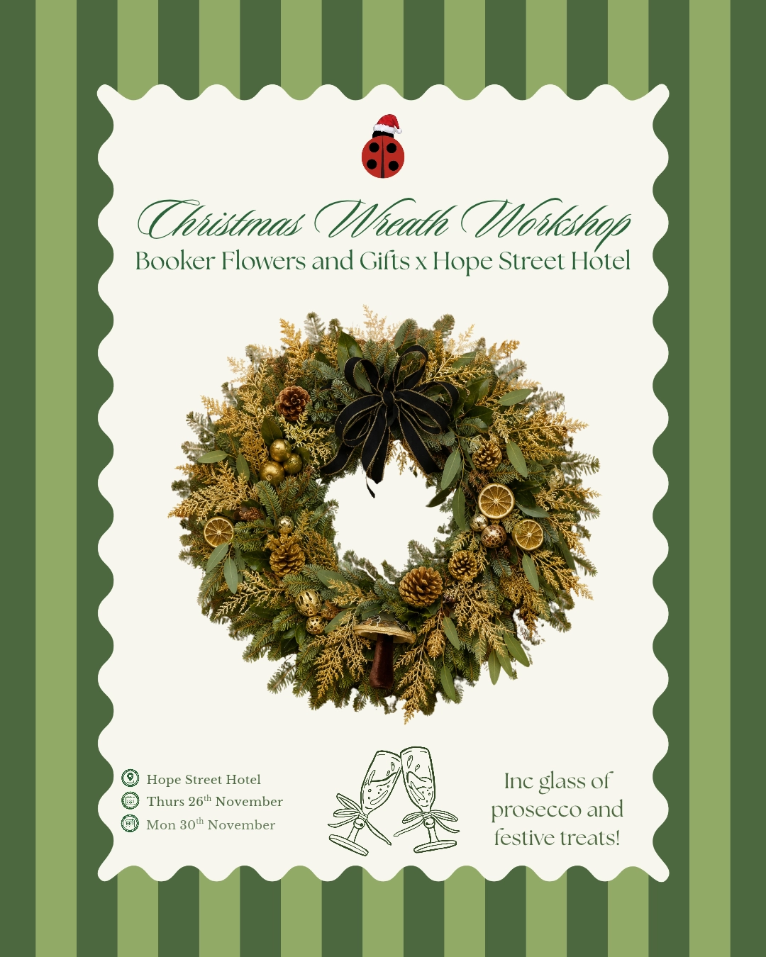 Wreath making workshop at Hope Street Hotel, Liverpool